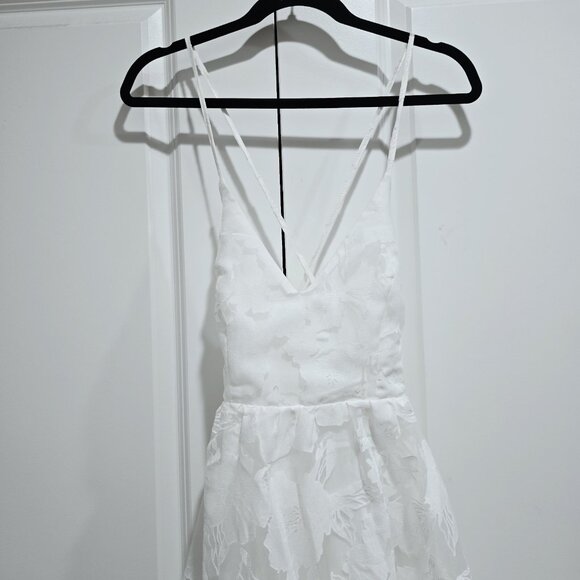 Lulus - S Feeling Like Forever White Jacquard Organza Lace-Up Midi Dress *Read* - Picture 6 of 8